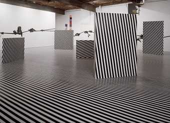 Jim Lambie Mental Oyster, installation view, Anton Kern Gallery New York, 2004