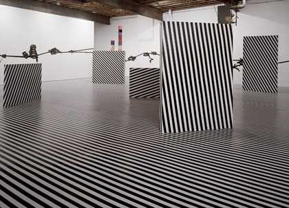 Jim Lambie Mental Oyster, installation view, Anton Kern Gallery New York, 2004
