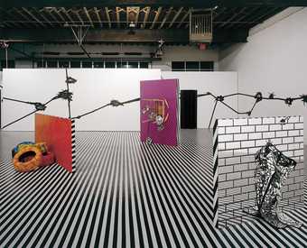 Jim Lambie, Installation view, Mental Oyster, Anton Kern Gallery New York, 2004