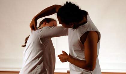 Jo and Edmund performing ‘Smudged’ at Tate Modern, 2008. A collaboration between University of Brighton staff and students, Corali Dance Company and Rocket Artists.
