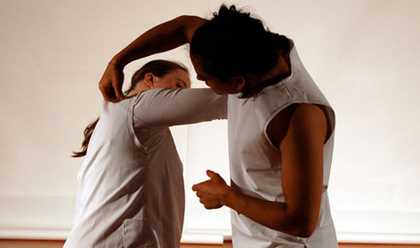 Jo and Edmund performing ‘Smudged’ at Tate Modern, 2008. A collaboration between University of Brighton staff and students, Corali Dance Company and Rocket Artists.