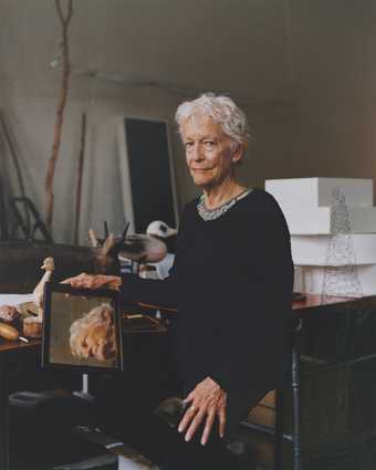 Joan Jonas in her New York studio, photographed by Toby Coulson for Tate Etc., September 2017