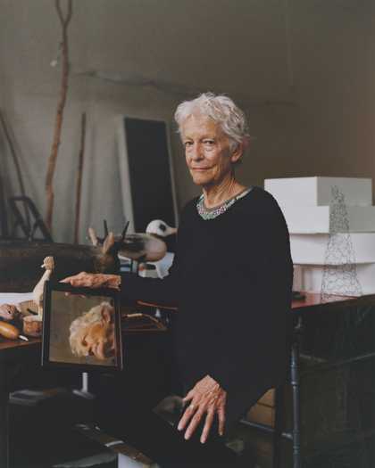 Joan Jonas in her New York studio, photographed by Toby Coulson for Tate Etc., September 2017