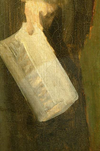 Detail of Johan Zoffany's Charles Macklin as Shylock, for Tate conservation project