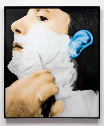 John Baldessari Noses and Ears Etc Part Three Altered Person Being Shaved 2007