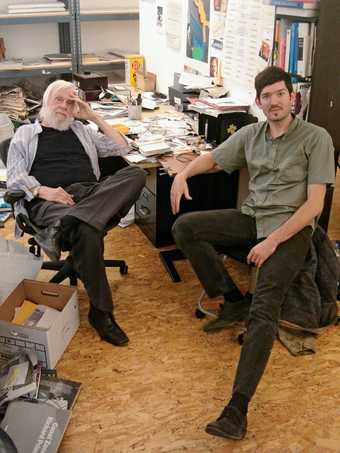 John Baldessari and Skylar Haskard at Baldessari studio in Los Angeles