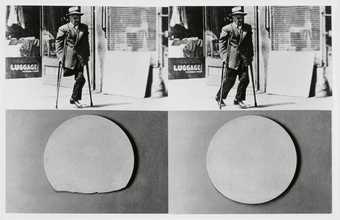 John Baldessari Repair Retouch Series An Allegory About Wholeness Plate and Man with Crutches 1976