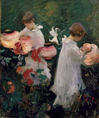 John Singer Sargent, Study for 'Carnation, Lily, Lily, Rose', 1885, oil paint on canvas, 59.7 × 49.5 cm