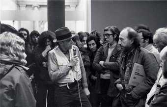 Joseph Beuys talking to Richard Hamilton at Tate 1972
