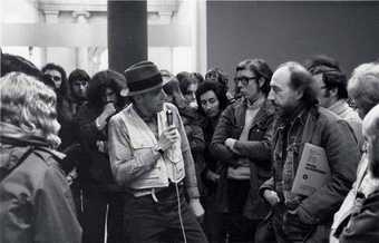 Joseph Beuys talking to Richard Hamilton at Tate 1972
