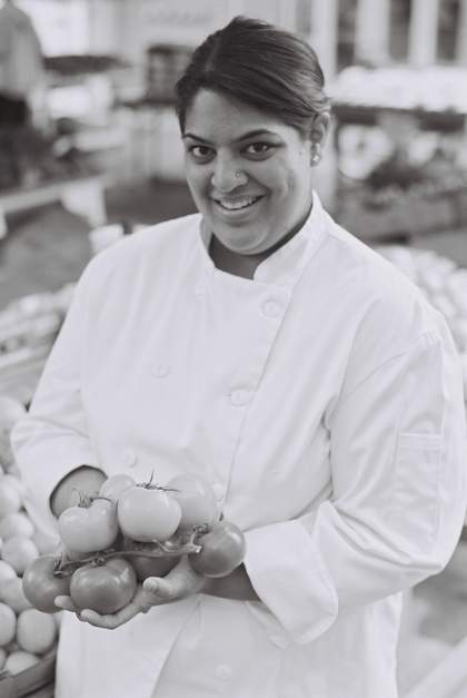 black and white portrait of Joshna Marahaj