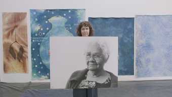 Judy Watson in her studio