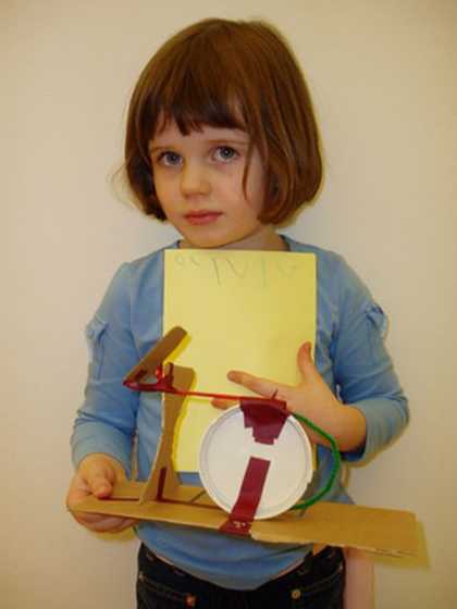 Girl with her sculpture