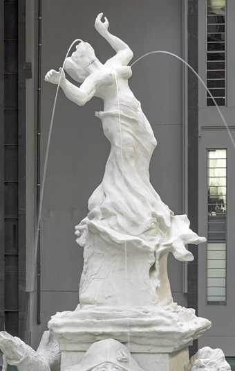 Photograph of Kara Walker's 'Fons Americanus' at Tate Modern. Detail shows the top of the monument