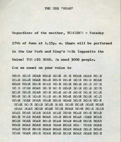 King Mob's flyer for the Big 'Roar', 26 June 1967