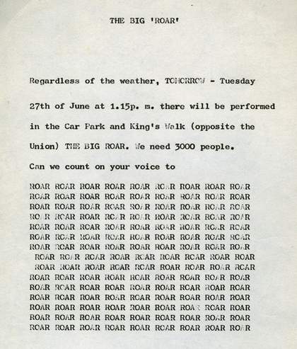 King Mob's flyer for the Big 'Roar', 26 June 1967