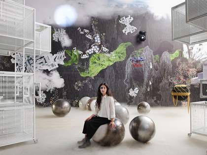 Haegue Yang in her exhibition When The Year 2000 Comes at Kukje Gallery, Seoul, 2019