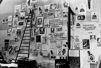 Photograph of the Atelier Populaire studio, 1968