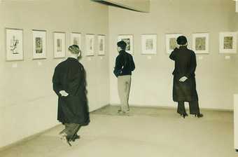 Kusama's third solo exhibition - her first in Tokyo - at the Shirakiya department store in Tokyo, 1954