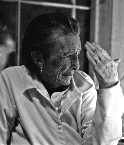 portrait of Louise Bourgeois in black and white