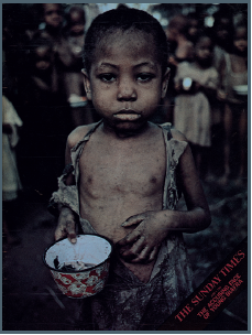 Magazine cover featuring photograph by Don McCullin, Biafra, 1 June 1969