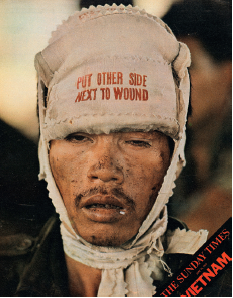 Magazine cover featuring photograph by Don McCullin, Vietnam, 25 June 1972; 