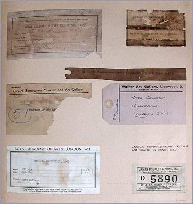 Labels removed from the back of Ophelia