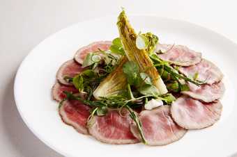 lamb carpaccio on a plate