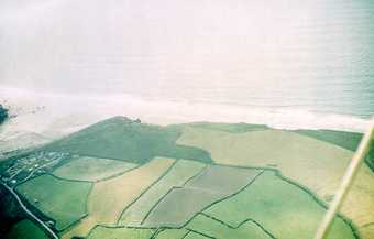 View of Porthtowan beach from a glider, September 1960, photographed by Peter Lanyon