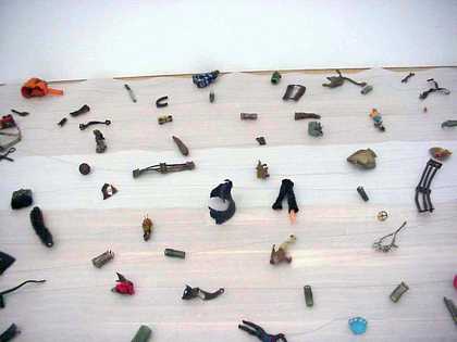 Layout of objects for the installation of Cornelia Parker's Cold Dark Matter