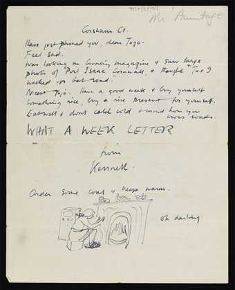 Letter from Kenneth Armitage to Joan Moore, addressed Corsham Court 1951