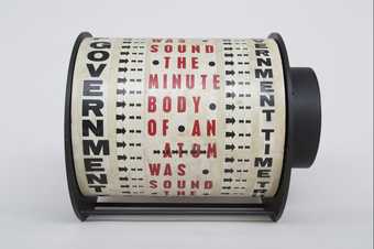 Liliane Lijn, Poem machine, 'Get Rid of Government Time' 1962