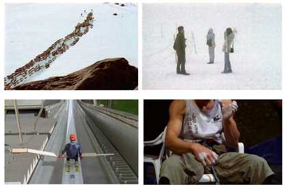 Film stills from Armin Linke video installation Alpi Film Project H