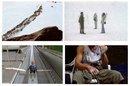 Film stills from Armin Linke video installation Alpi Film Project H