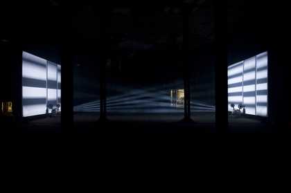 Lis Rhodes' film installation Light Music in the oil tanks at Tate Modern