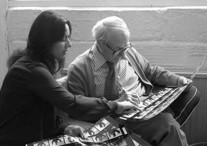 Gemma Levine and Henry Moore in the Gildmore Graphic Studio