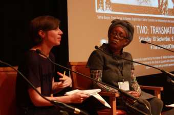 Elena Crippa moderating a Q&A session with Sonia Boyce at Transnational Cities: Tokyo and London, Tate Britain, 29 September 2017