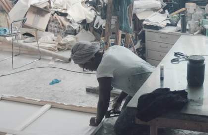 Lynette in her studio