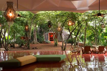 Tecoh Ochil main house living room and terrace