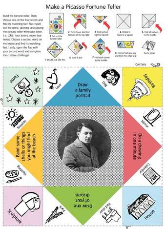 Page one of the Picasso Fortune Teller download 