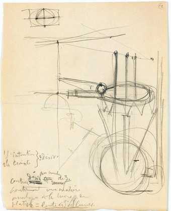 Marcel Duchamp Note autographe pour "Le grand verre" : 1 l'intention, 2 la crainte, 3 le désir, 1912–68