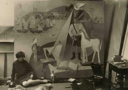 August Sander Marta Hegemann in front of her Wandbild