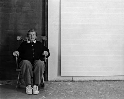 Agnes Martin in her studio in New Mexico, 1992, photographed by Charles Rushton