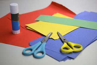 Bright coloured paper and glue