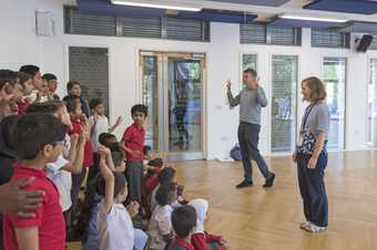 Photo of a photoshoot at a primary school