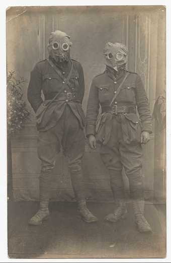 Soldiers in gas masks, c1915