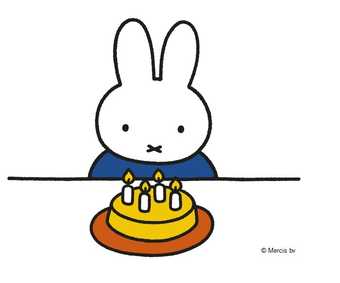 Bunny cartoon with cake