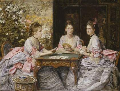 After treatment: John Everett Millais, Hearts are Trumps: Portraits of Elizabeth, Diana, and Mary, Daughters of Walter Armstrong,