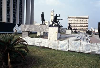 Monument to the Defenders of Veracruz Against the U.S. Marines in 1914. Pemex Headquarters, Malecón, March 1994, from Fish Story 1989–1995