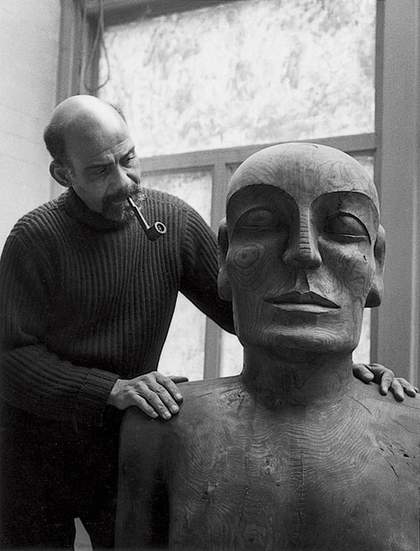 Ronald Moody with Johanann 1936 In Fleming Close Studio, Fulham, 1963